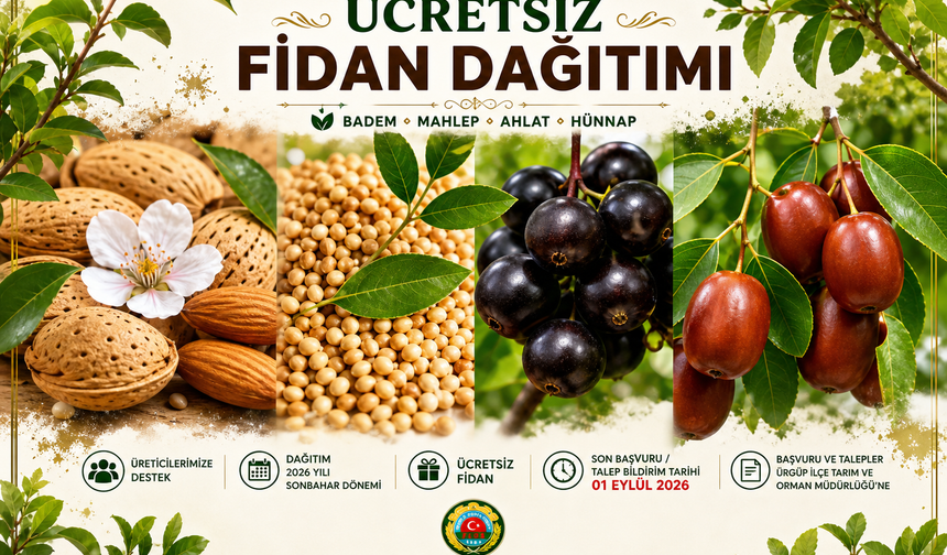 Ürgüp’te 4 Tür Fidan Ücretsiz Dağıtılacak