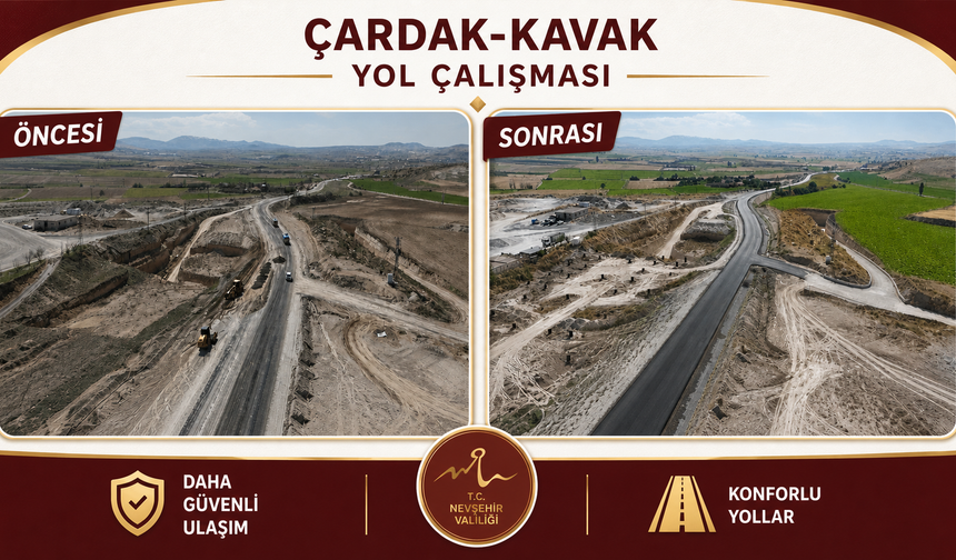 Kavak-Çardak arası 10 kilometre yol yenileniyor