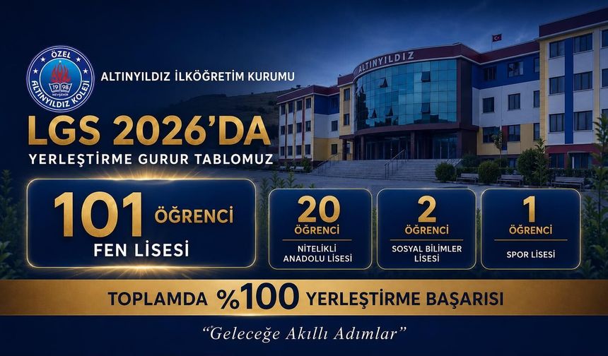 Altınyıldız’dan LGS’de tarihi başarı: %100 yerleştirme