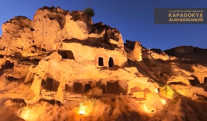 Kapadokya’da gece turizmine yeni rota: Erdemli Vadisi aydınlandı