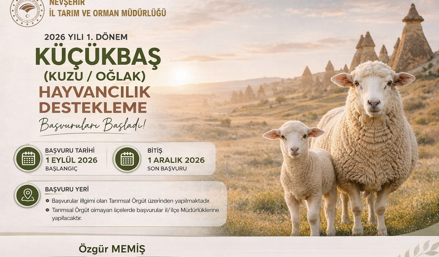 Nevşehir’de 2026 Yılı 1. Dönem Küçükbaş Hayvancılık Desteklemeleri Başladı