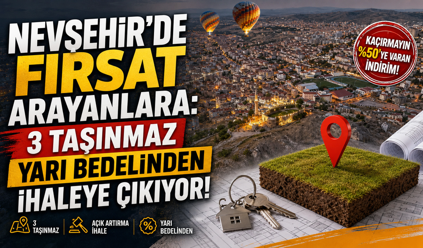 Nevşehir 3 Taşınmaz İhaleyle Satışa Çıkıyor