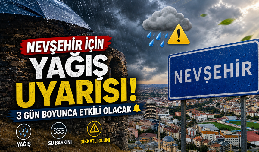 Nevşehir'de Yağış 3 Gün Boyunca Etkili Olacak