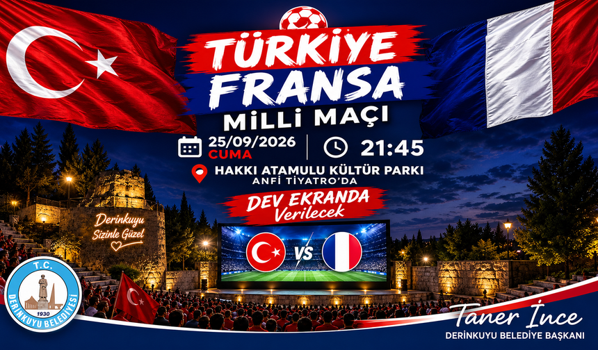 Derinkuyu’da Milli Maç Heyecanı Dev Ekranda Yaşanacak