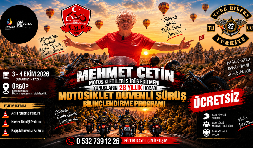Motosiklet Tutkunlarına Ürgüp’te Ücretsiz Güvenli Sürüş Eğitimi
