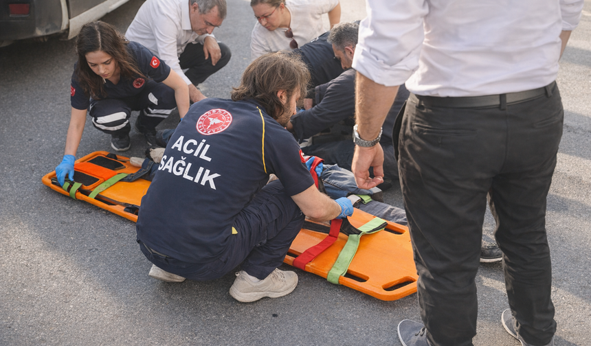Nevşehir'de motosiklet yayaya çarptı!