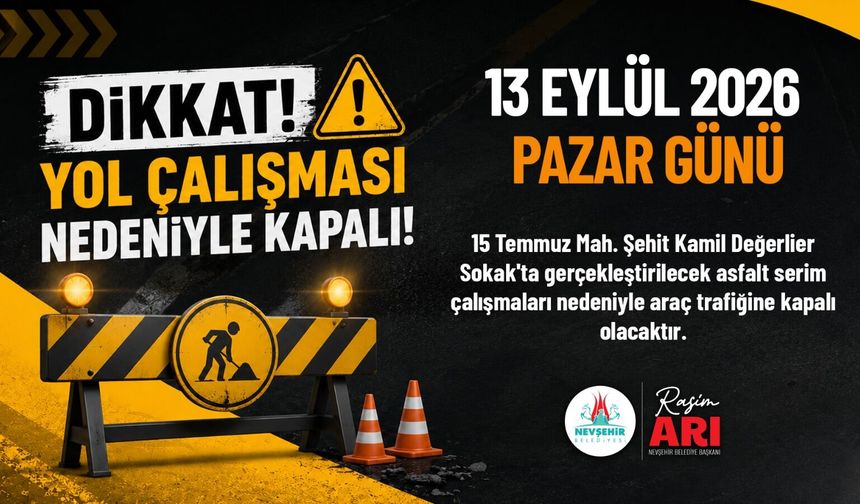 Nevşehir’de Bir Sokak Trafiğe Kapatılacak