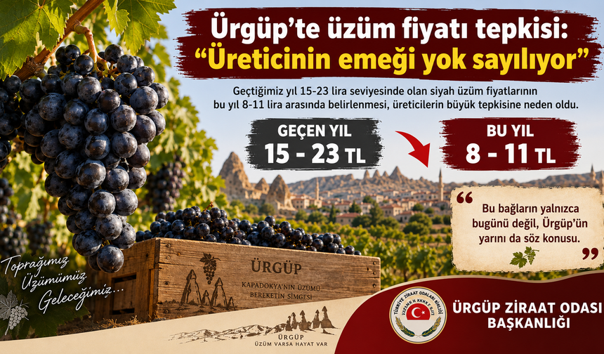 Ürgüp’te Üzüm Fiyatları Üreticiyi İsyan Ettirdi