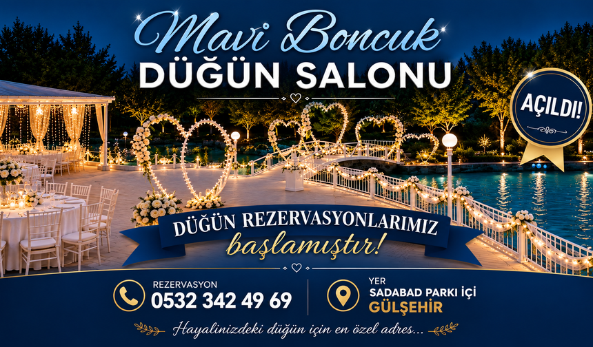 Gülşehir’de Mavi Boncuk Düğün Salonu Açıldı