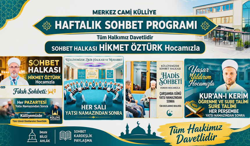Acıgöl Merkez Cami Külliyesi’nde Haftalık Sohbet Programı Başlıyor