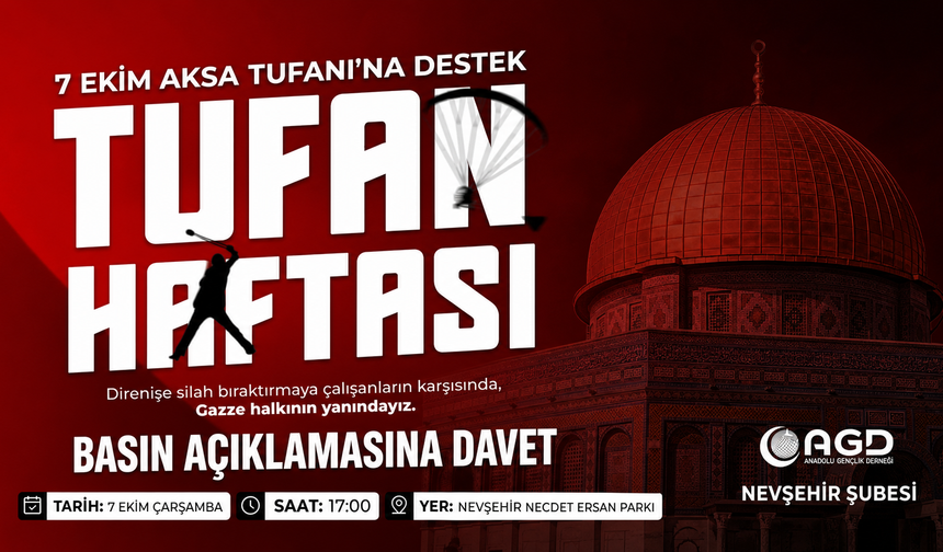 AGD Nevşehir’den Gazze İçin Basın Açıklaması
