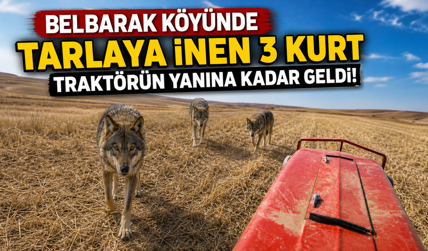 Tarlaya inen 3 Kurt böyle görüntülendi