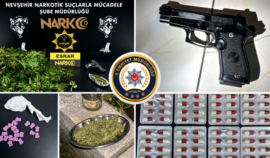 Nevşehir’de Uyuşturucuyla Mücadele: 135 Sentetik Ecza ve 20 Ekstazi Ele Geçirildi