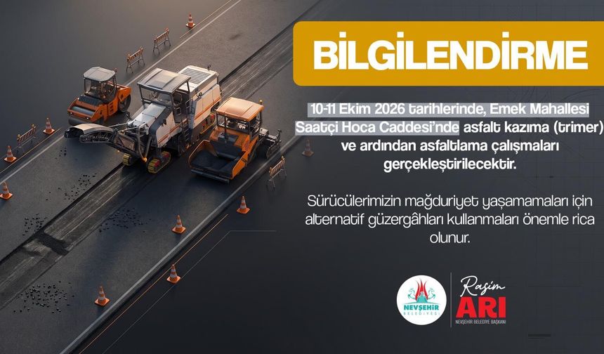 Nevşehir’de Bu Yolu Kullanacaklar Dikkat!