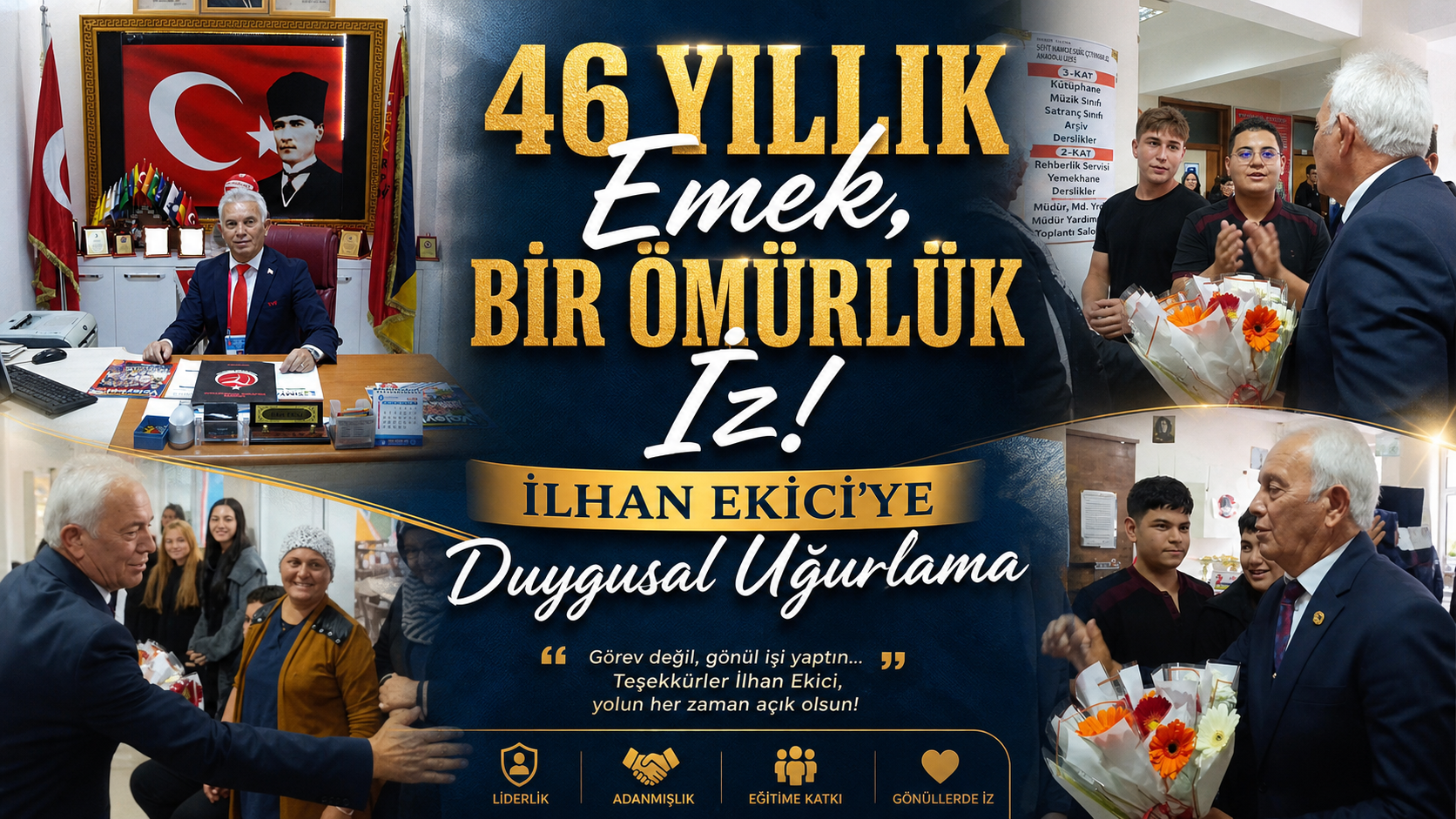 Gülşehir’de 46 Yıllık Eğitim Çınarı İlhan Ekici’ye Duygusal Veda!