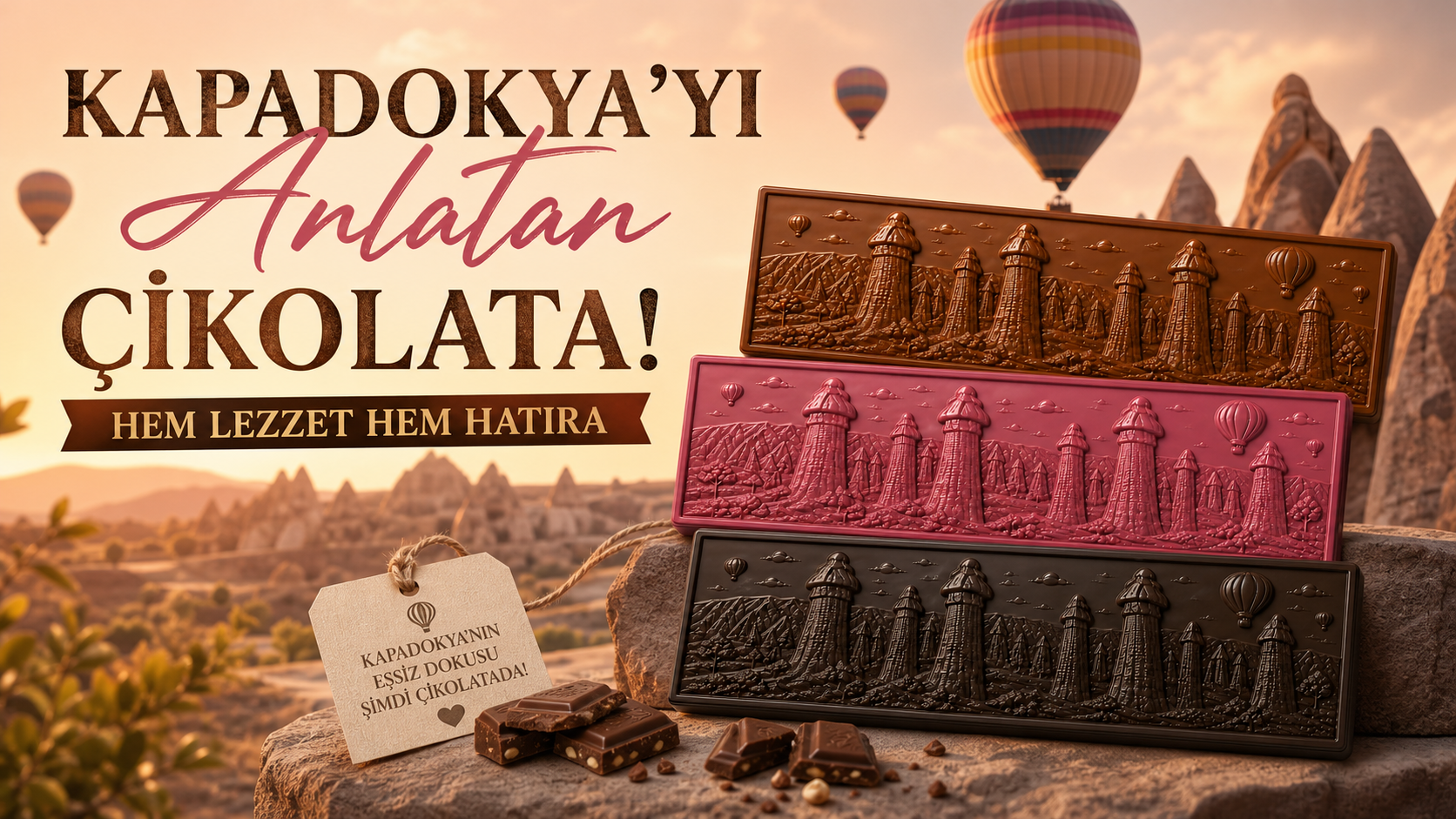 Kapadokya’nın Güzellikleri Çikolataya Dönüştü! İşte Kapadokya Çikolatası
